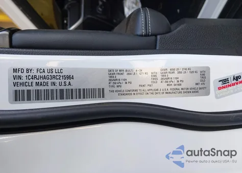 2024 Jeep Grand Cherokee Laredo X 4X4 из США, поврежденный, VIN 1C4RJHAG3RC215964